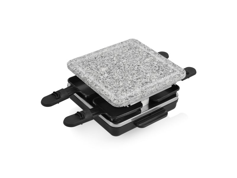 Tristar RA-2745 Raclette non-stick belægning, pilotlys, 4 pander, med grillsten Sort, Grå (RA-2745) billede 3