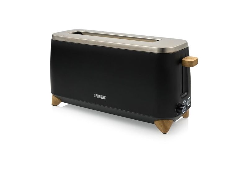 Princess 142361, 2 skive(r), Sort, Sølv, Træ, Metal, Knapper, Dreje, 1000 W, 230 V