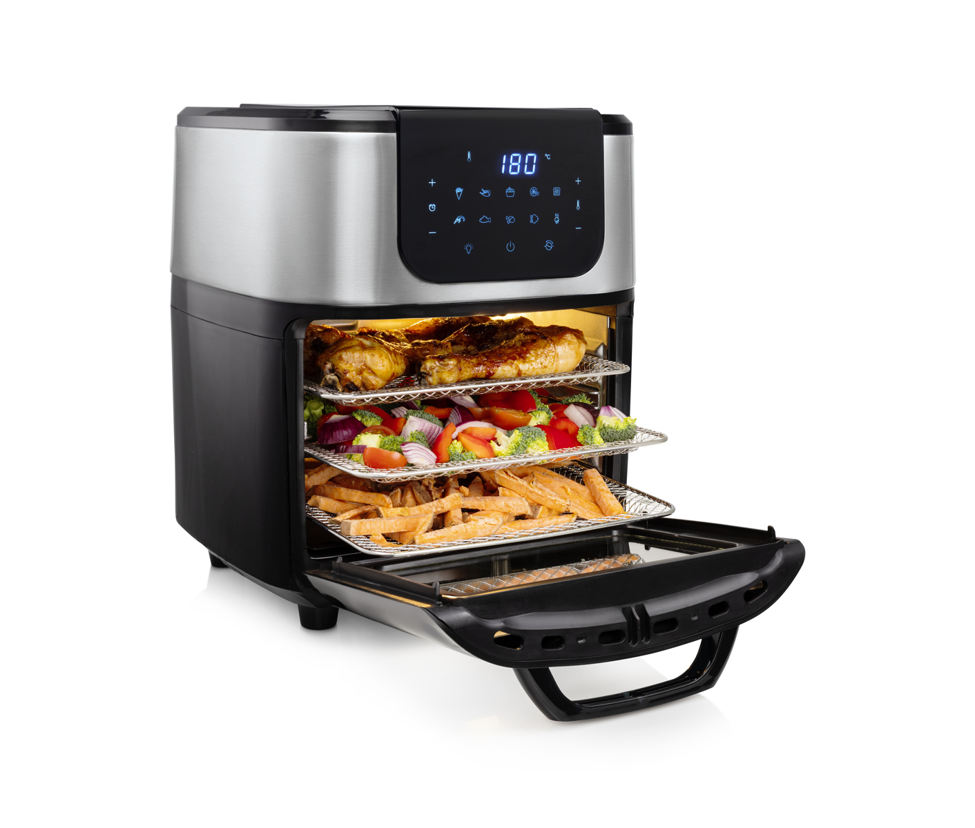 Nova Airfryer Oven Deluxe  Airfryer - Farve:  Sort, Rustfrit Stål billede 1