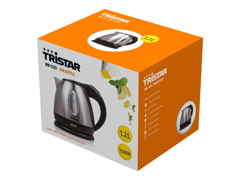 Tristar Elkedel WK-1323 - Rustfrit stål - 1500 W billede 1