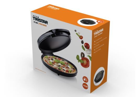 Tristar PZ-2881, 1 pizza(er), 30 cm, Sort, 1450 W, 2,5 kg, 373 mm