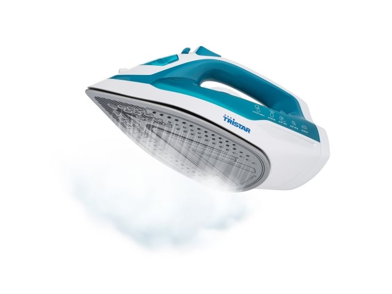 Tristar ST-8320, Dampstrygejern, Keramisk strygesål, 1,9 m, 70 g/min, Turkis, Hvid, 25 g/min billede 2