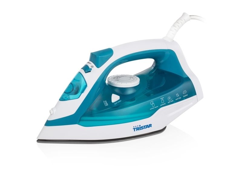Tristar ST-8320, Dampstrygejern, Keramisk strygesål, 1,9 m, 70 g/min, Turkis, Hvid, 25 g/min billede 1