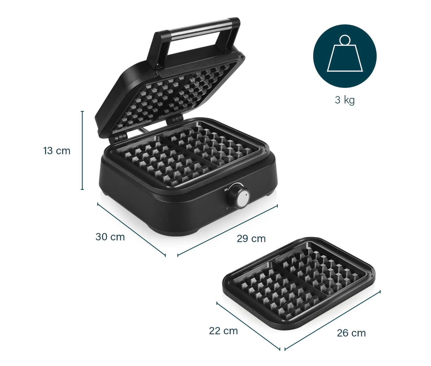 Princess Belgisk Waffel Jern 1 500 W Vaffeljern billede 4