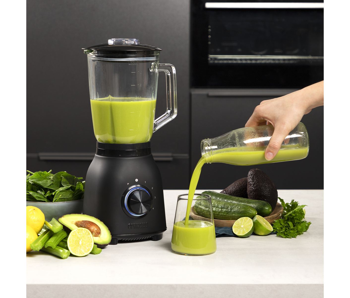 Princess Blender Black Steel  Blender - Farve:  Sort billede 2