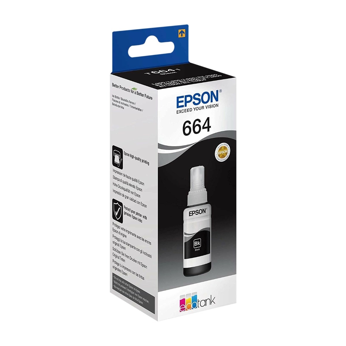 Epson EcoTank T6641 70 Ml, sort blækpatron billede 1