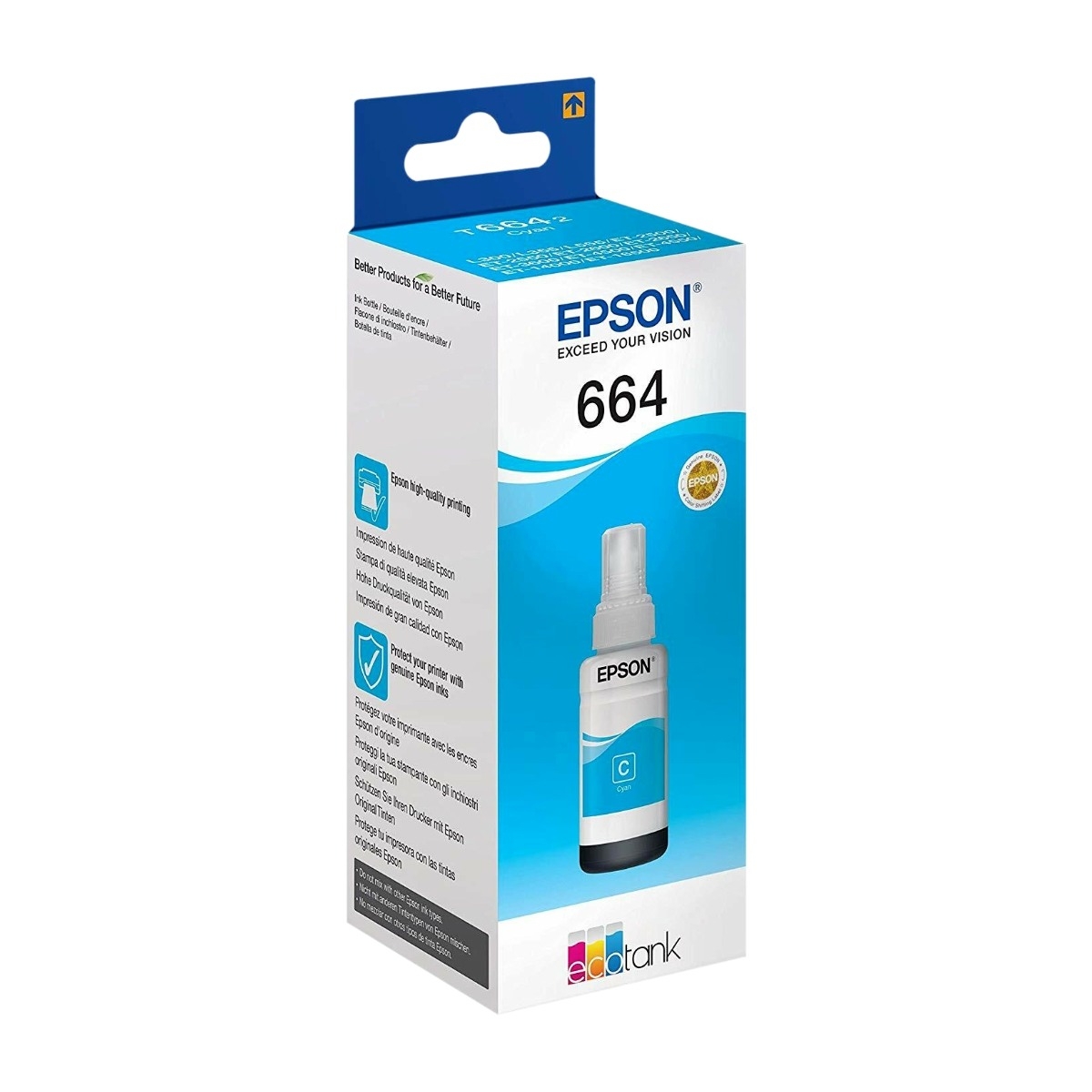 Epson EcoTank T6642 70 Ml, cyan blækpatron billede 1