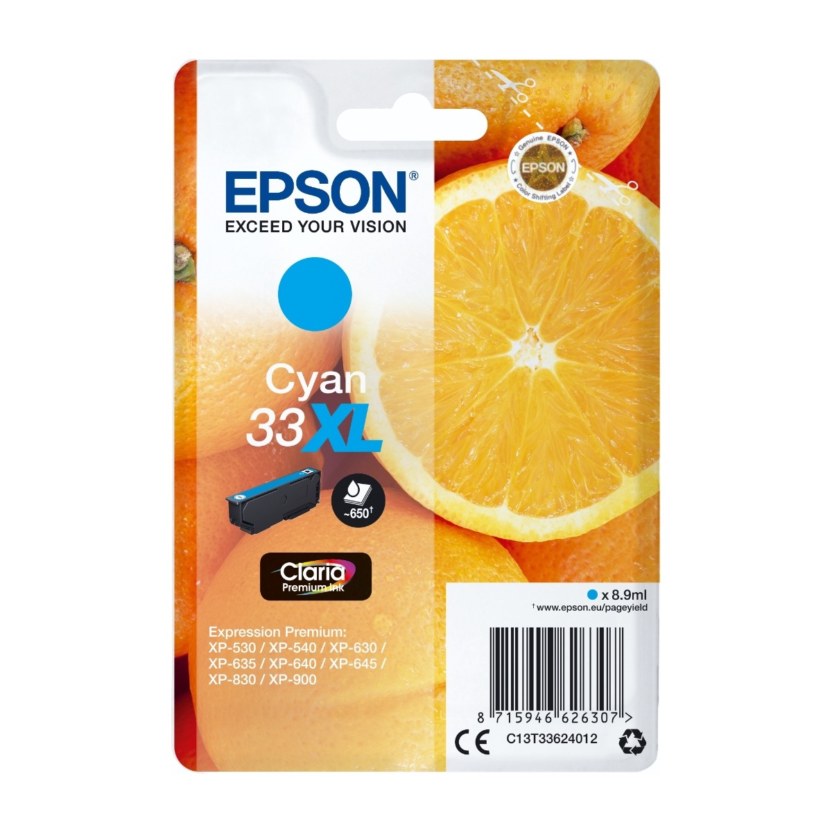 Epson oranges C13T33624022 blækpatron 1 stk Original Højt (Xl) Udbytte, blå billede 3