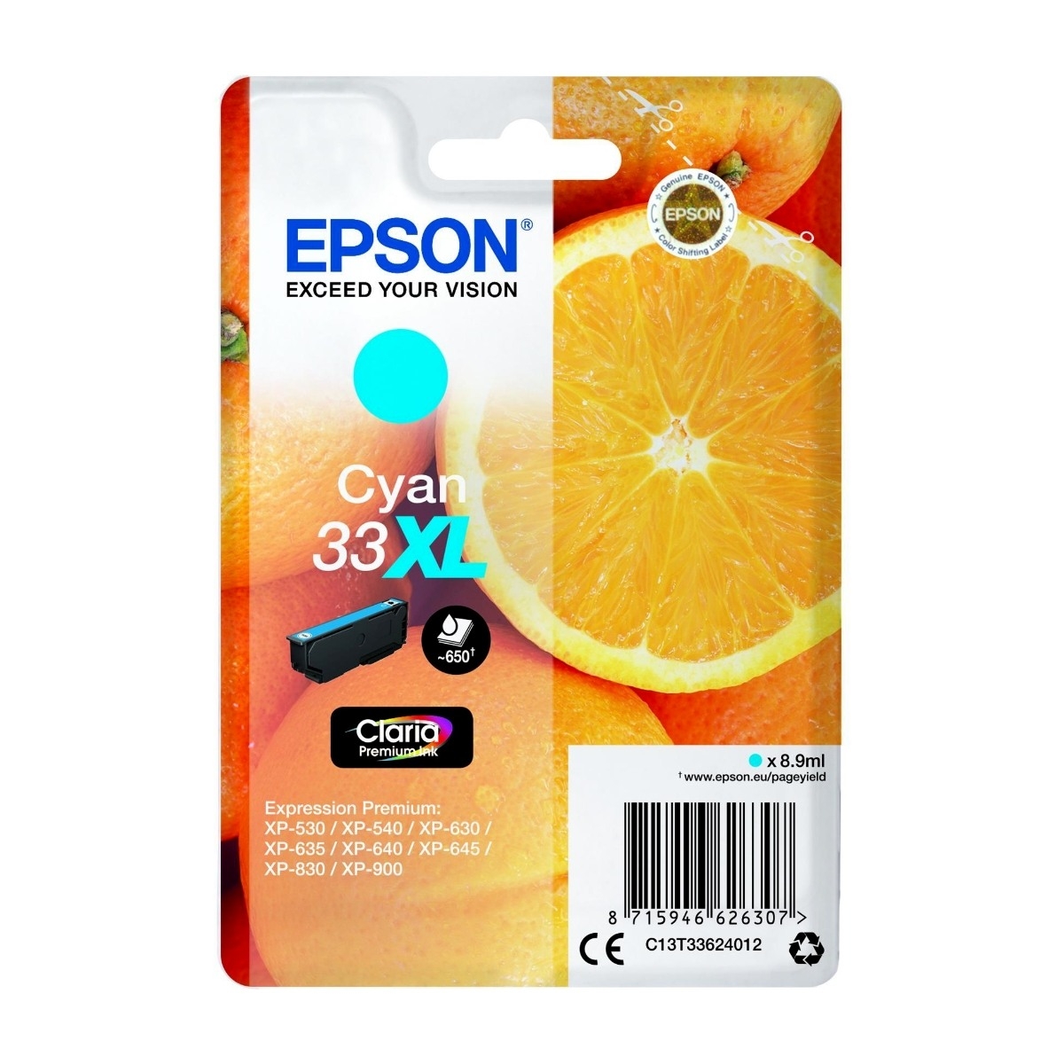 Epson oranges C13T33624022 blækpatron 1 stk Original Højt (Xl) Udbytte, blå billede 1