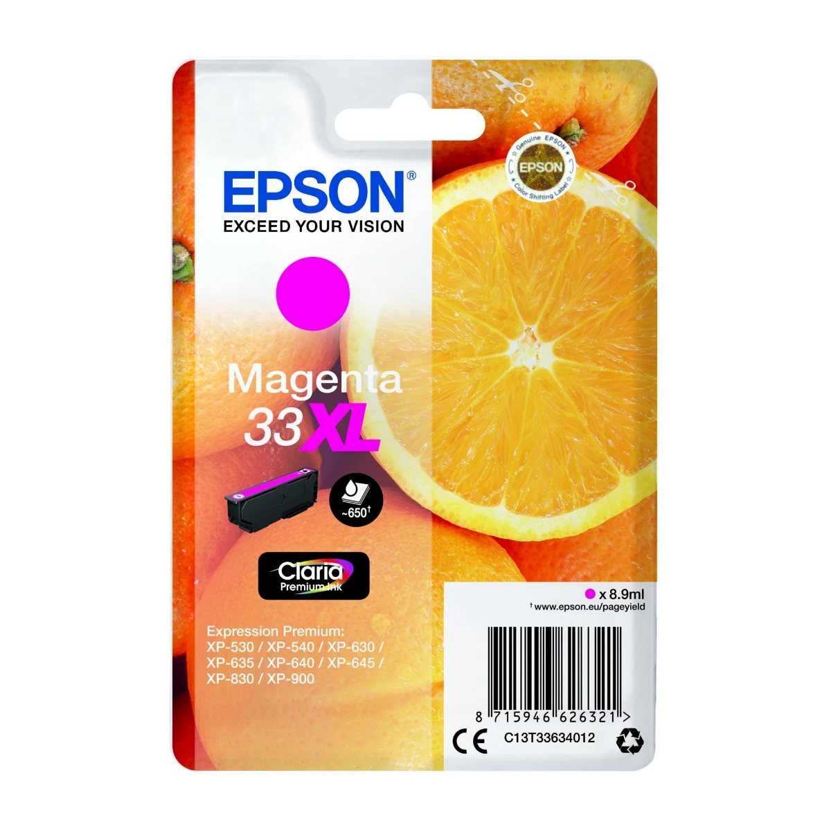 Epson oranges C13T33634022 blækpatron 1 stk Original Højt (Xl) Udbytte, magenta billede 1
