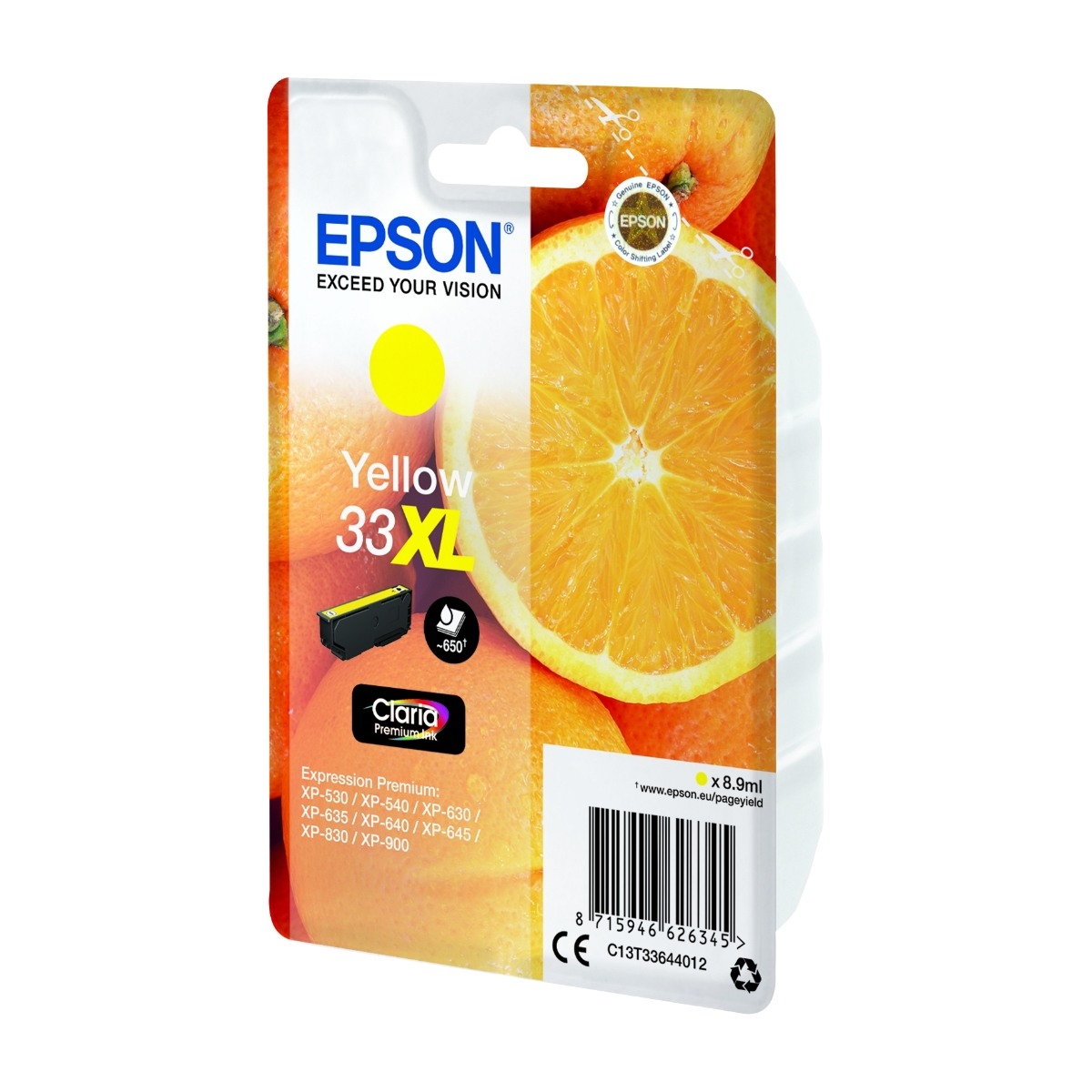 Epson oranges C13T33644012 blækpatron 1 stk Original Højt (Xl) Udbytte, gul billede 4