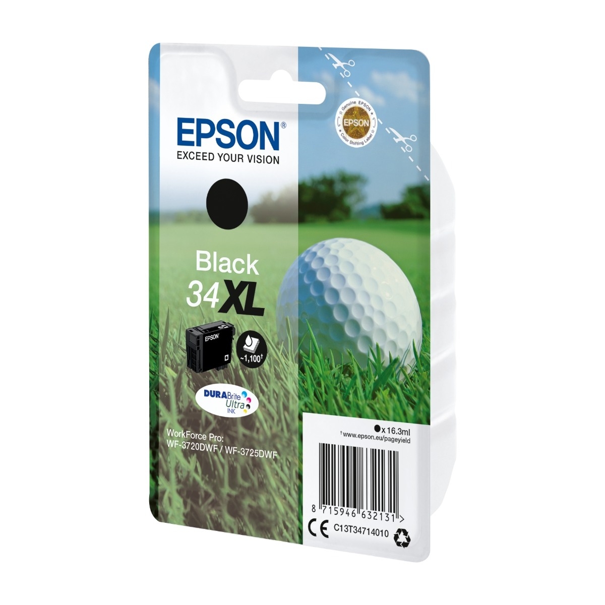 Epson Golf Ball C13T34714010 blækpatron 1 stk Original Højt (Xl) Udbytte, sort billede 2