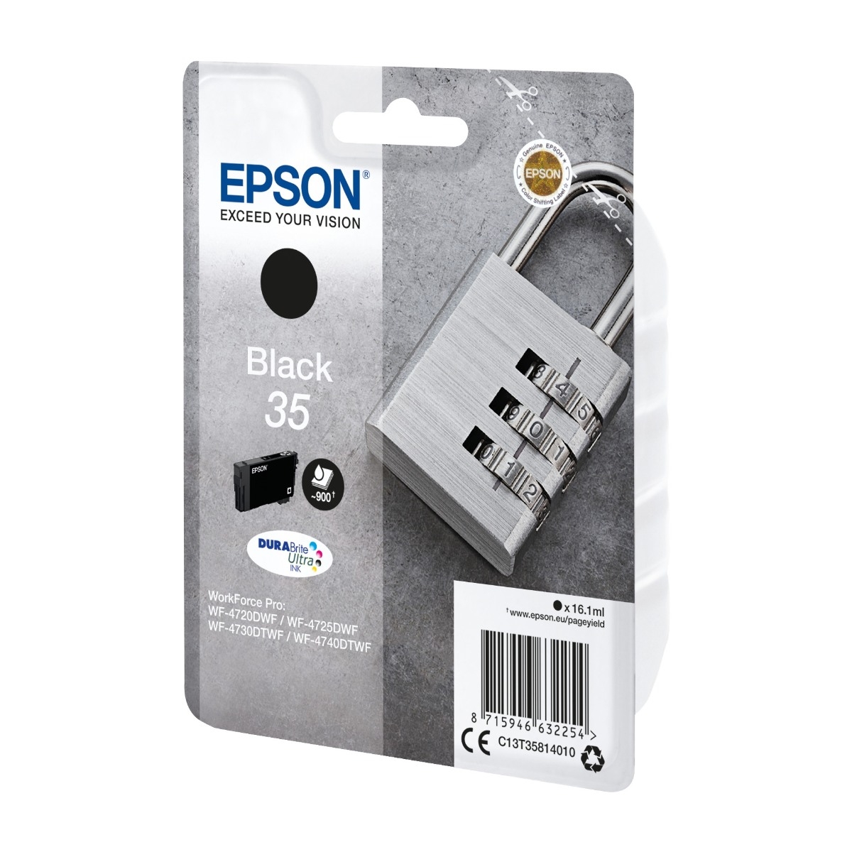 Epson Padlock C13T35814010 blækpatron 1 stk Original, sort billede 2