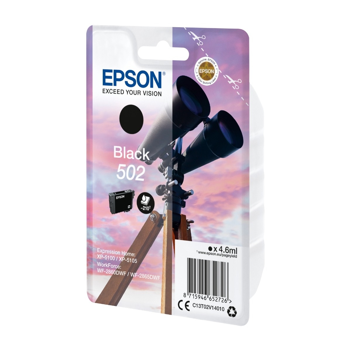 Epson 502 1 stk Original blækpatron, sort billede 3