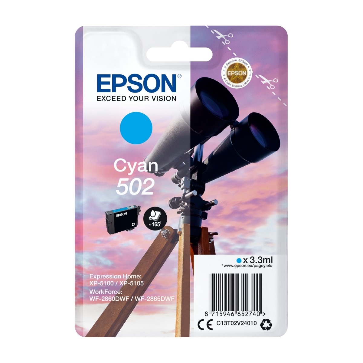 Epson 502 1 stk Original blækpatron, blå billede 4
