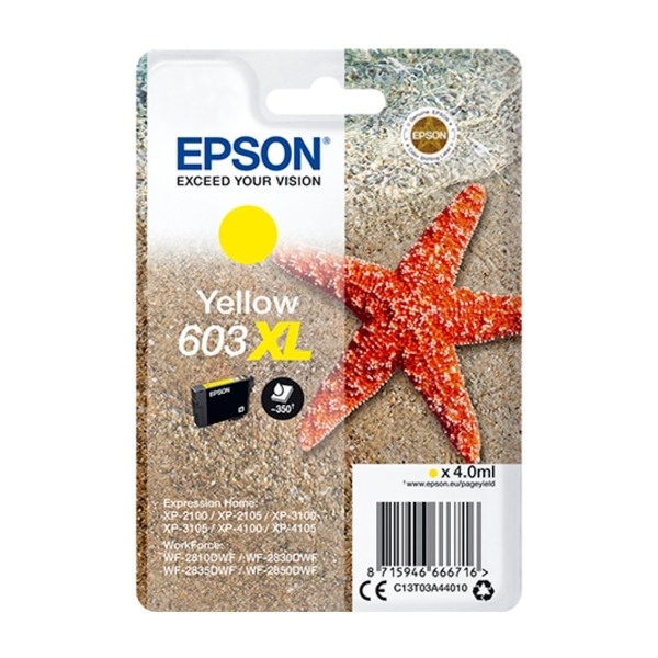 Epson C13T03A44010 blækpatron 1 stk Original Højt (Xl) Udbytte, gul billede 1