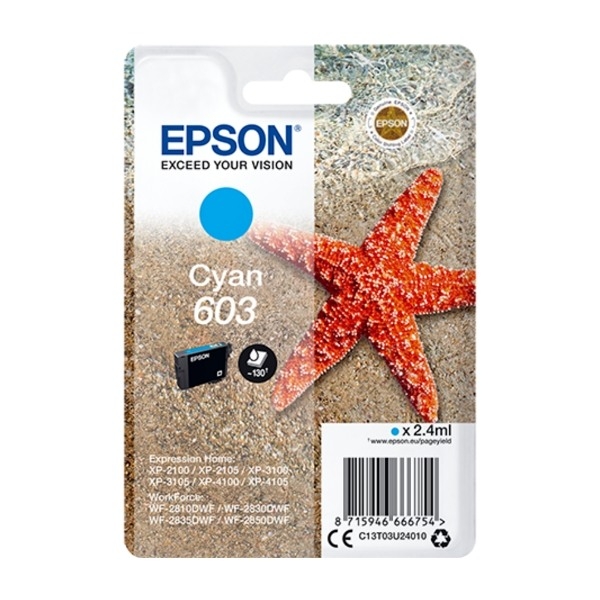 Epson C13T03U24010 blækpatron 1 stk Original, blå billede 1