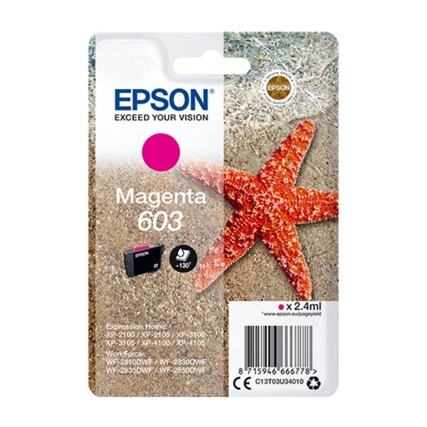 Epson C13T03U34010 blækpatron 1 stk Original, magenta billede 1