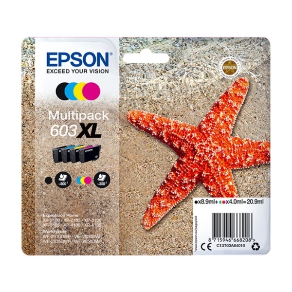 Epson C13T03A64010 blækpatron 1 stk Original Højt (Xl) Udbytte sort, blå, magenta, gul billede 1