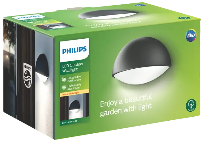 PHILIPS Væglampe Dust - antracitgrå billede 4