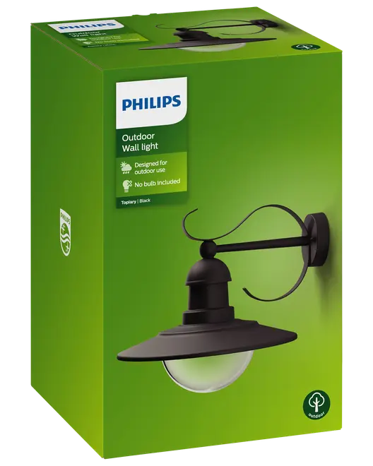 PHILIPS Væglampe Topiary E27 - sort billede 4