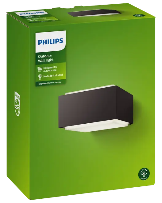 PHILIPS Væglampe Hedgehog E27 - antracitgrå billede 4