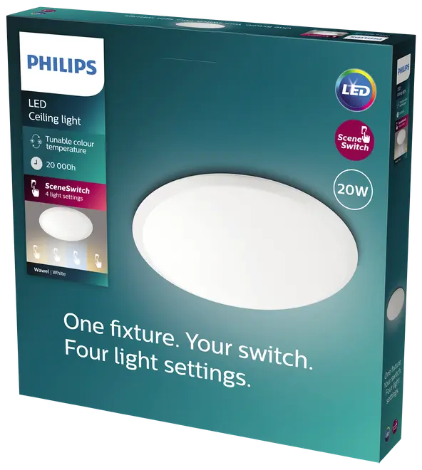 PHILIPS Plafond SceneSwitch 3-trin Ø38cm 20W - hvid billede 4