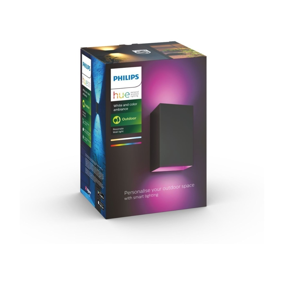 Philips Hue Resonate udendørs væglampe, sort 230 v billede 1