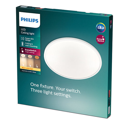 PHILIPS Plafond SceneSwitch slim Ø30cm 18W - hvid billede 2