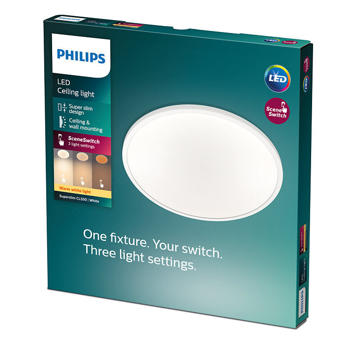 PHILIPS Plafond SceneSwitch slim Ø25cm 15W - hvid billede 2