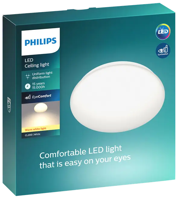 PHILIPS Plafond Moire Ø22,5cm 6W - hvid billede 4