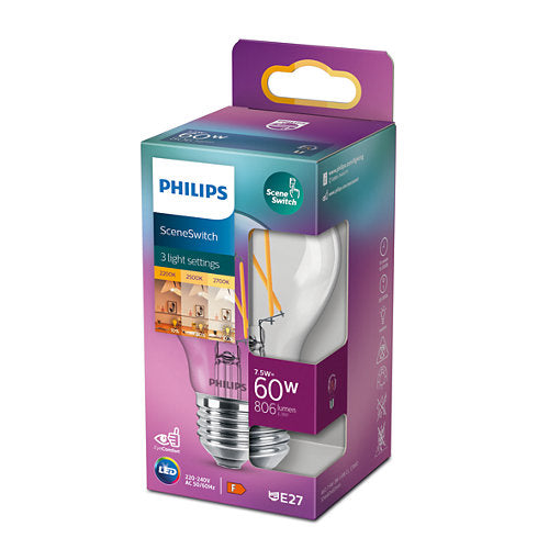 Philips Classic Scene Switch A60 LED-pære 8W E27 billede 1