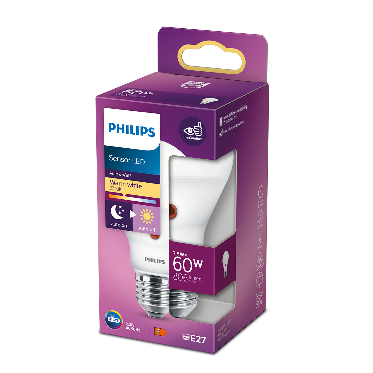 Philips LED-pære 60W E27 billede 1