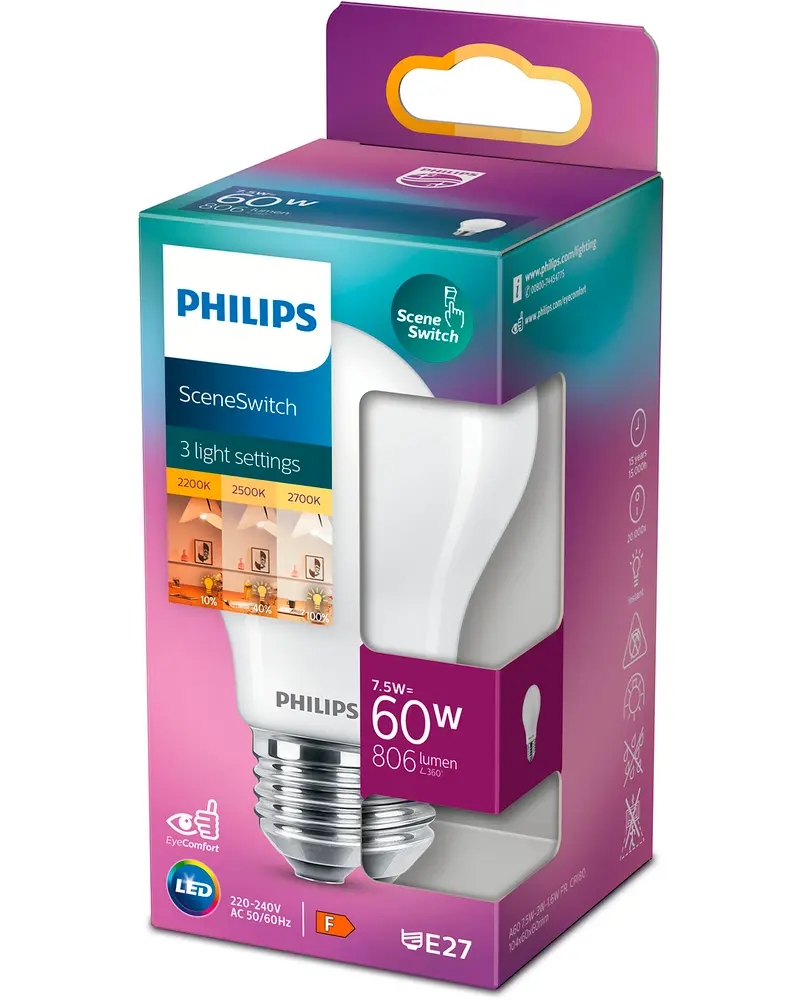 Philips LED-pære 7.5W E27 billede 3