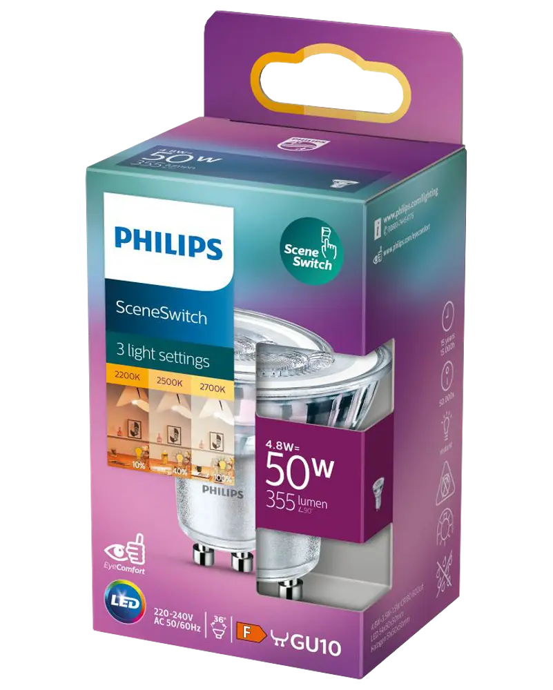 PHILIPS LED-pære SceneSwitch GU10 - 3 step billede 3