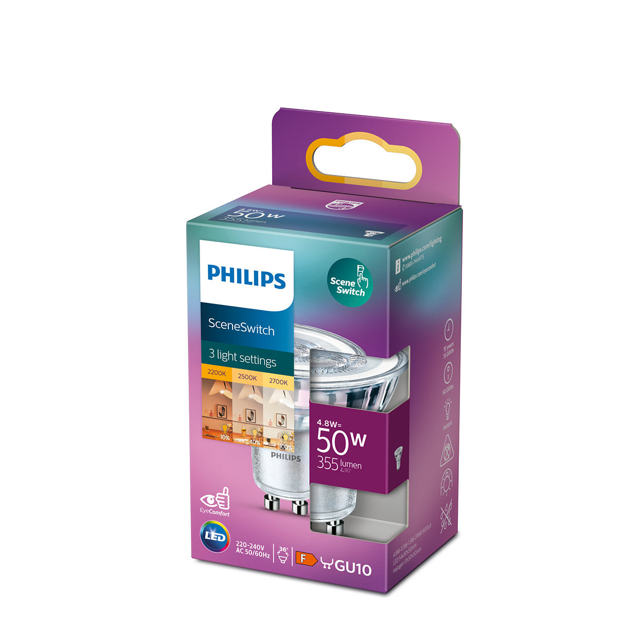 PHILIPS LED-pære SceneSwitch GU10 - 3 step billede 2