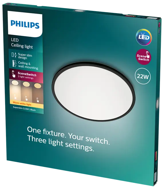PHILIPS Plafond SceneSwitch slim Ø43cm 22W - sort billede 4