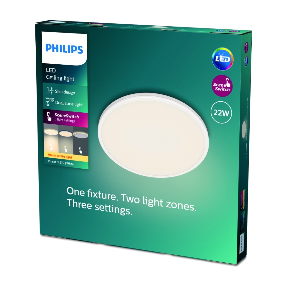 Philips Ozziet CL570 LED Loftslampe 40CM 2700K, hvid billede 3