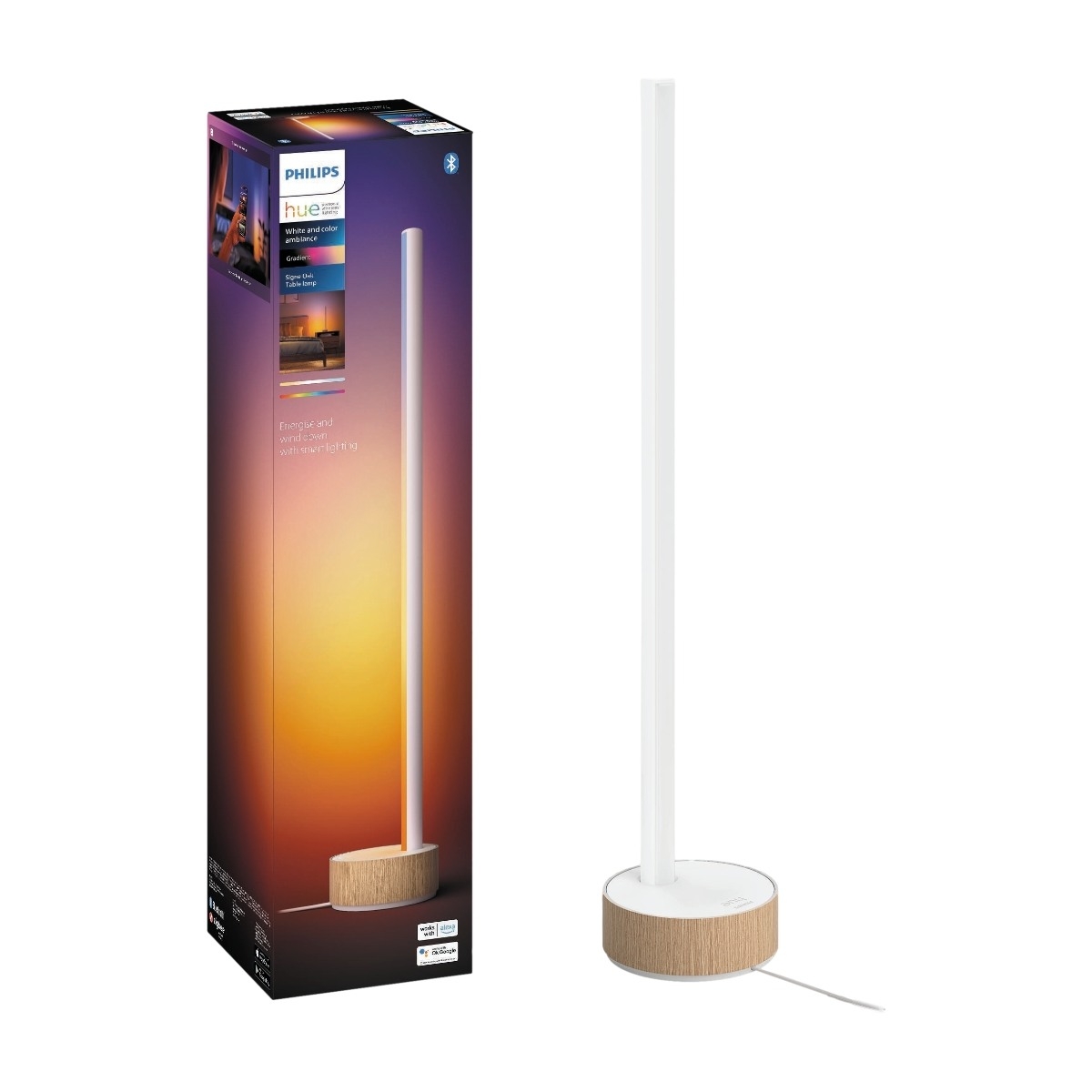 Philips Hue Gradient Signe bordlampe (oak) billede 1