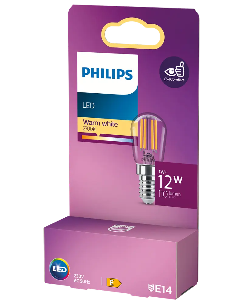 PHILIPS LED-pære 1W E14 T25S billede 2