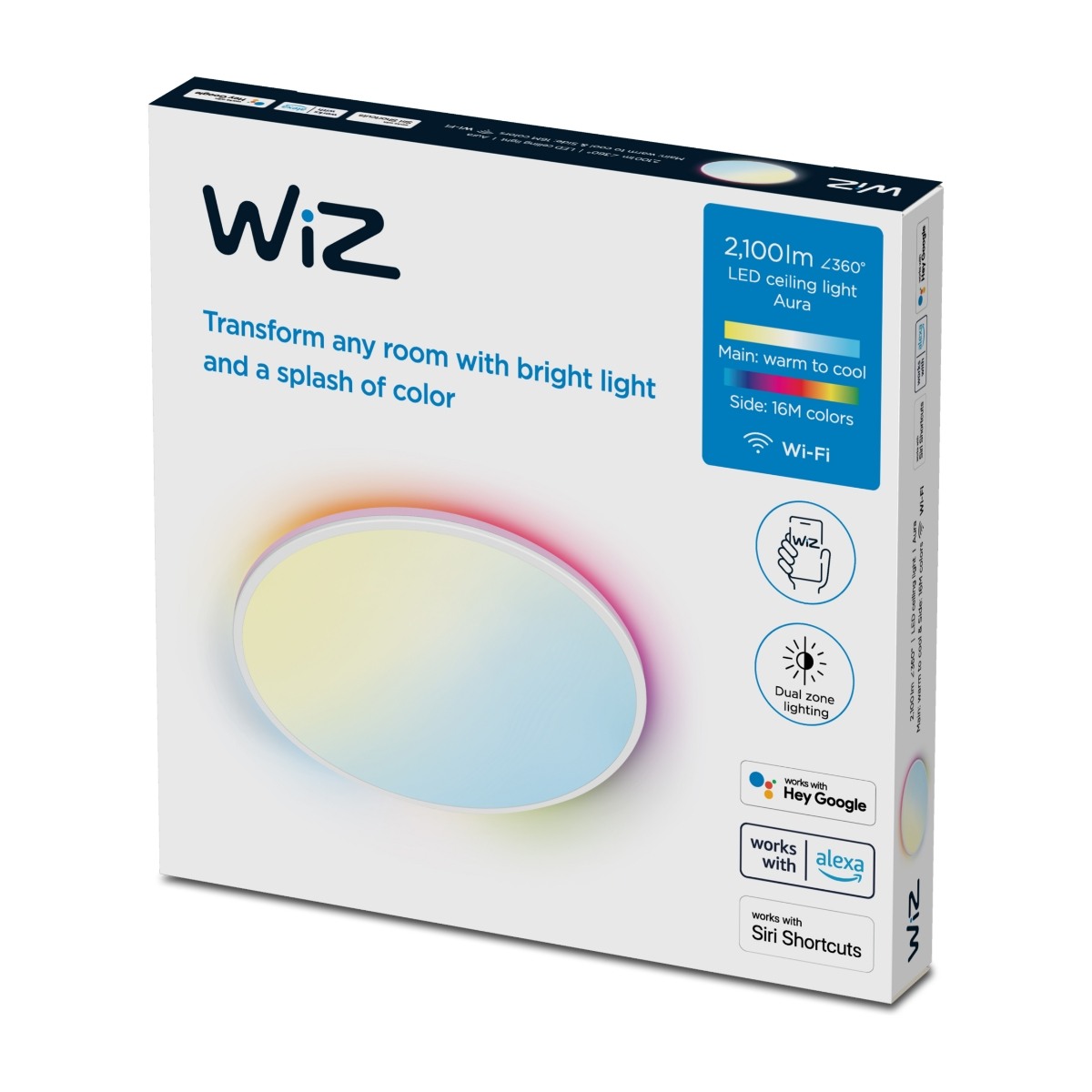 WiZ Rune Loftslampe 21W RGB, hvid billede 2
