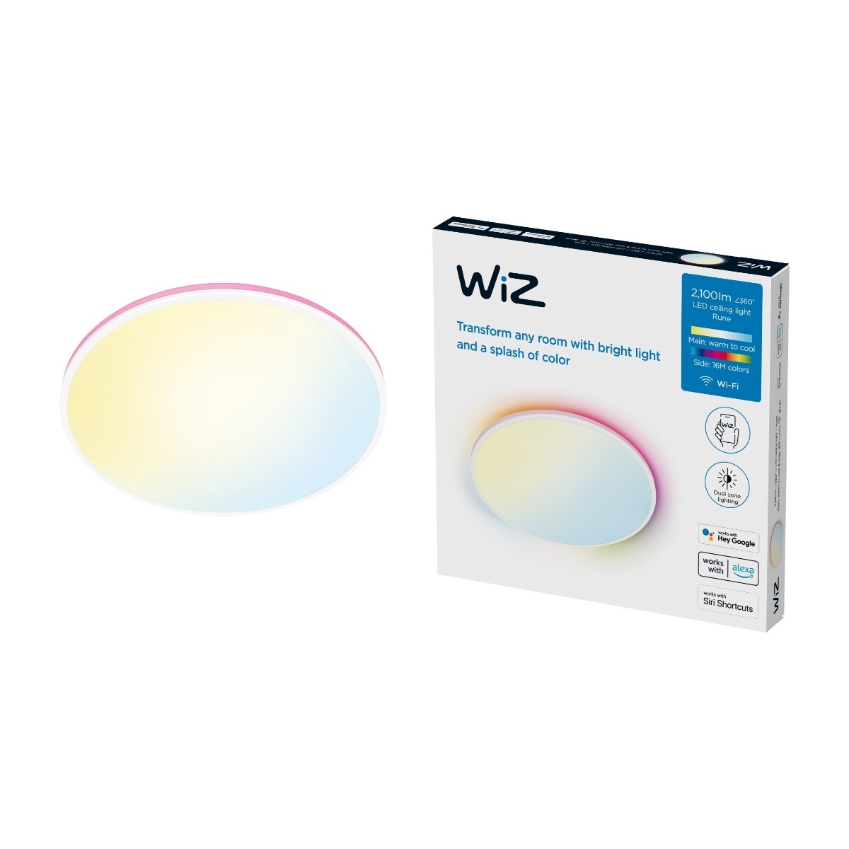 WiZ Rune Loftslampe 21W RGB, hvid billede 1