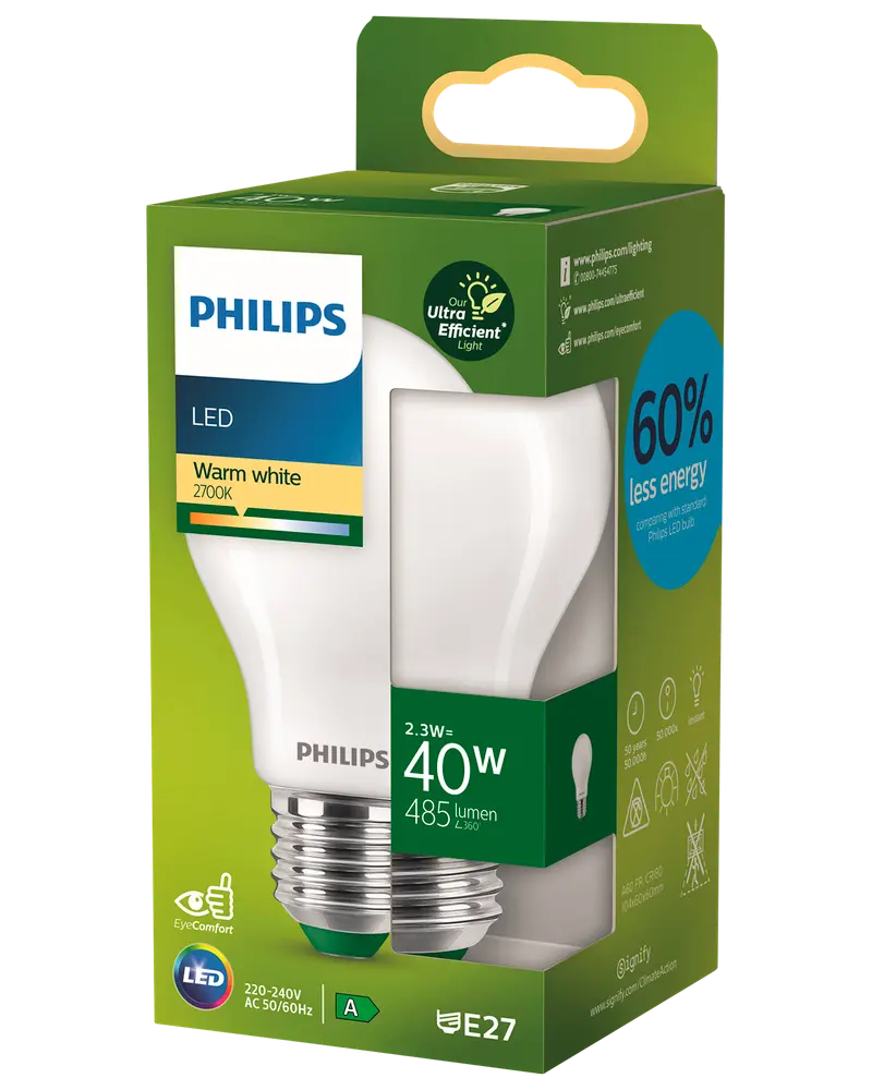 PHILIPS LED-pære E27 A60 billede 2