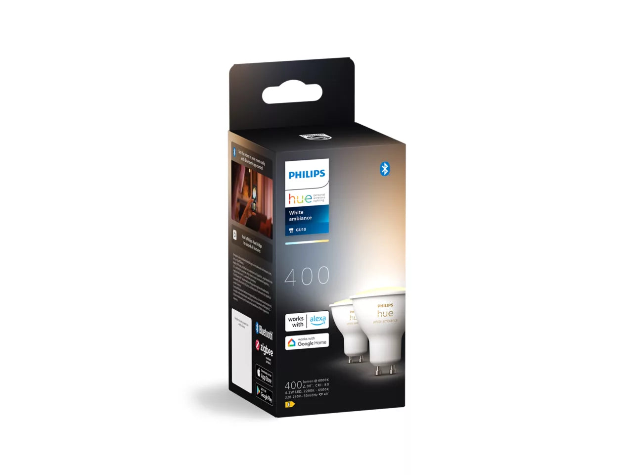 Philips Hue LED-pære GU10 4,2W (2-pak) billede 3