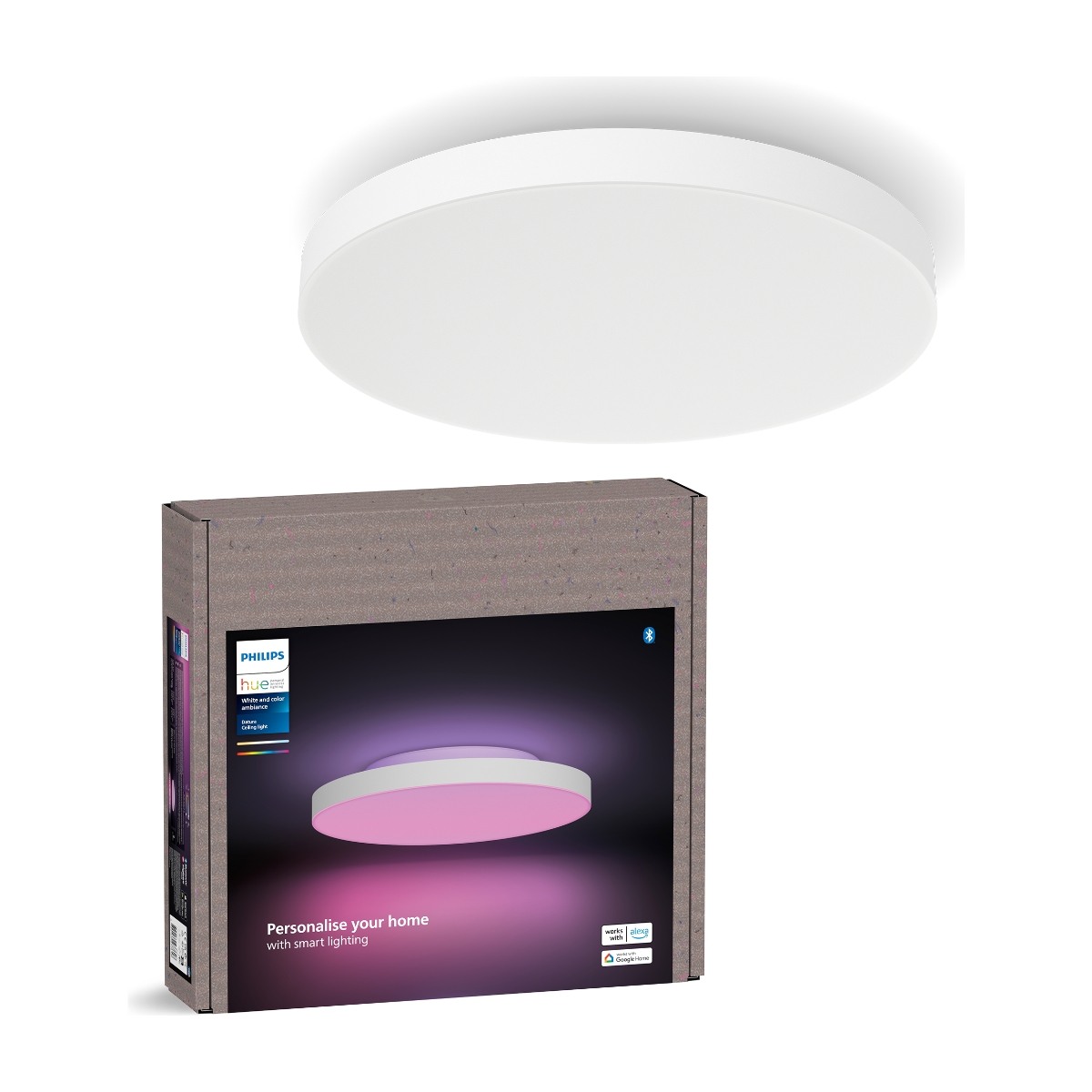 Philips Hue Datura loftlampe, rund S billede 1