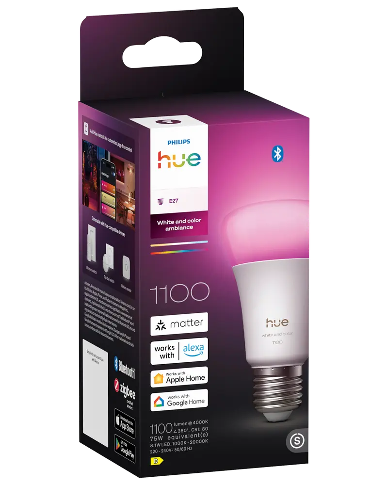 Philips Hue WCA A60 LED pære 8,1W E27 billede 3