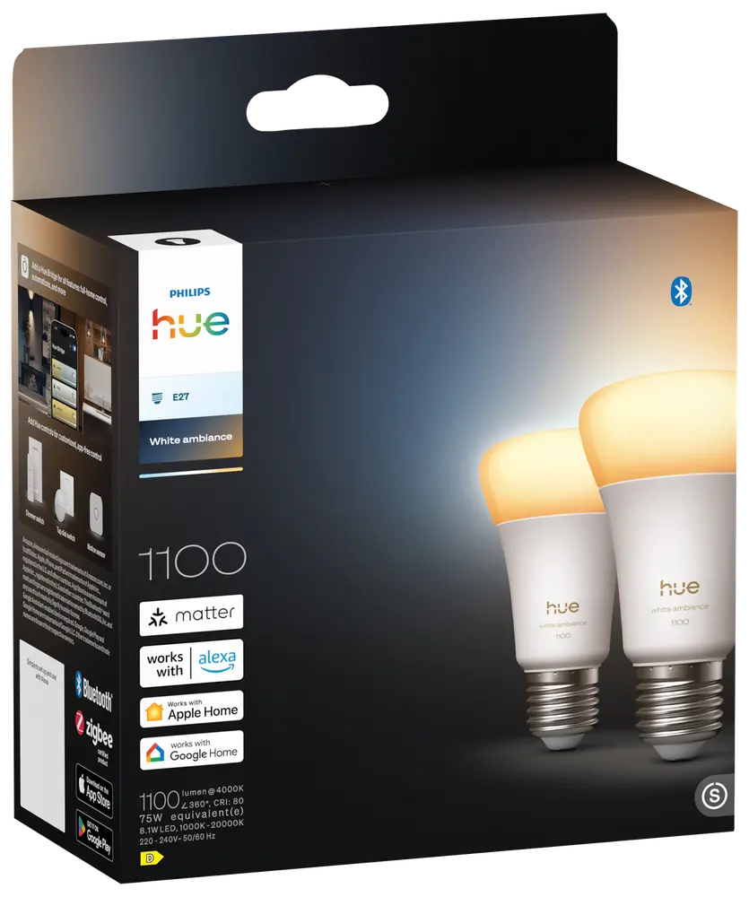 Philips Hue WA A60 LED pærer 8,1W E27 (2 stk) billede 4