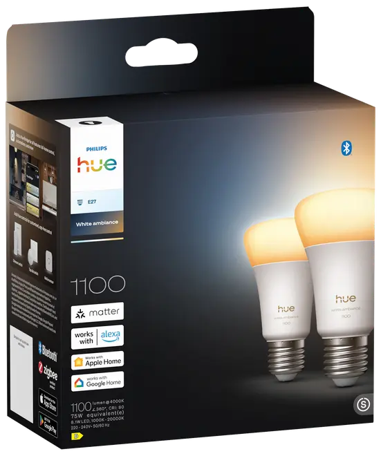 Philips Hue WA A60 LED pærer 8,1W E27 (2 stk) billede 2
