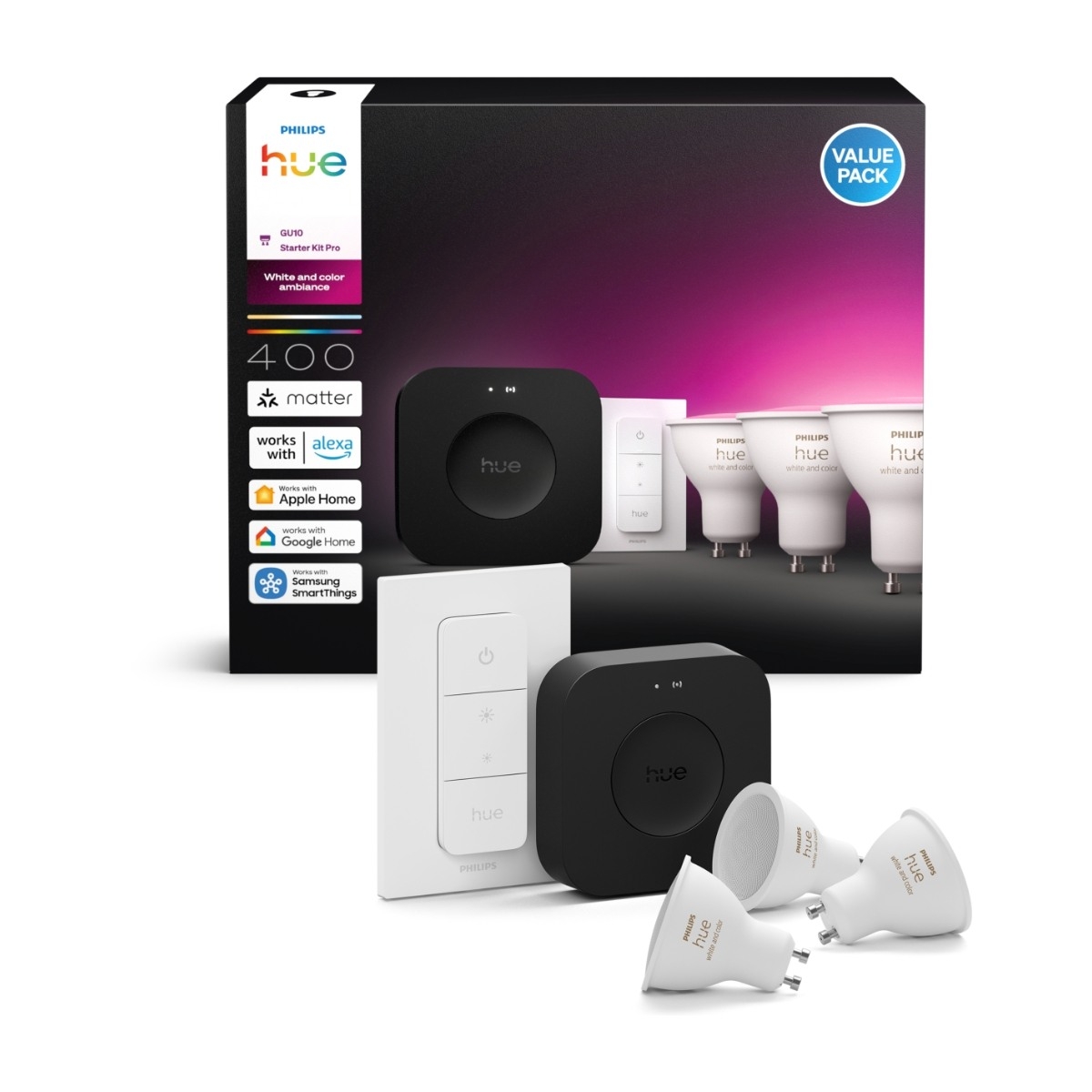 Philips Hue WCA LED pærer 5W, GU10 (3-pak) billede 1