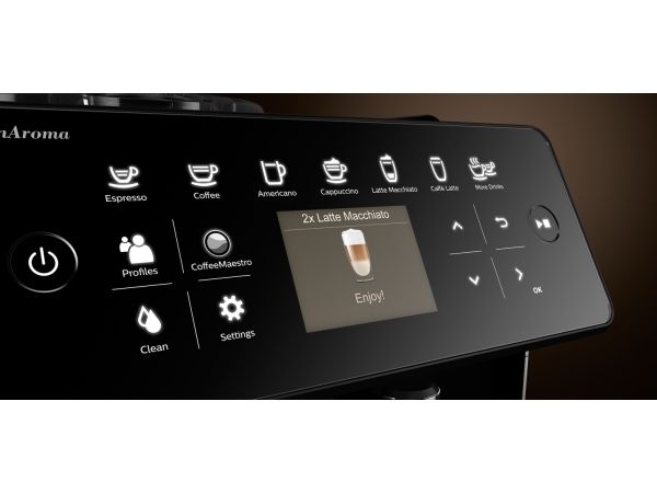 Saeco SM6480/00, Espressomaskine, 1,8 L, Malet kaffe, Indbygget kværn, 1500 W, Sort